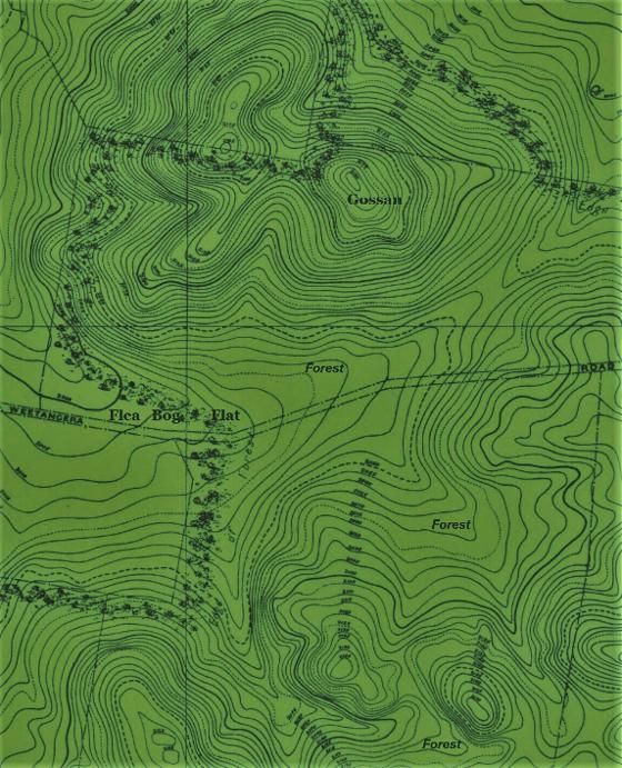 Map around Flea Bog Flat area